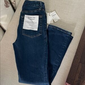 Good American size 2/M Good Legs Straight High-Rise Jeans NWT medium blue wash